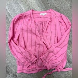 Madewell Women’s Wrap top in Cecilia Stripe